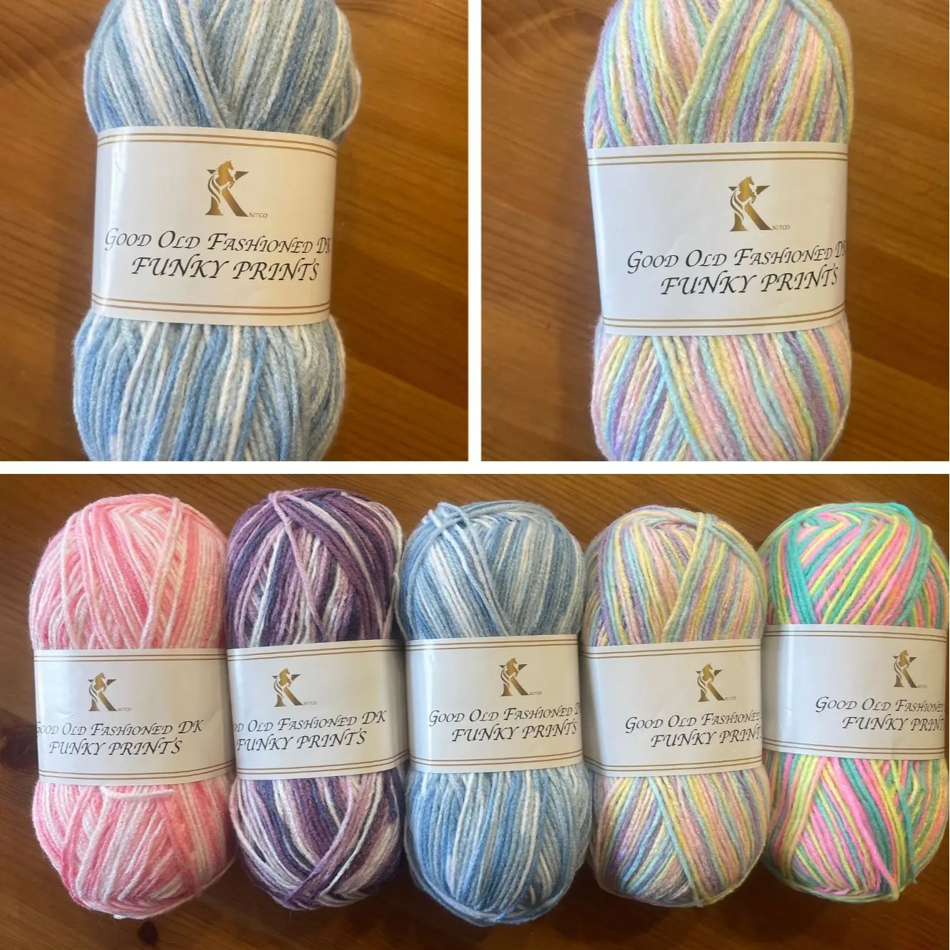 KnitCo Good Old Fashioned DK Funky Prints Acrylic Knitting Crochet Yarn 100g