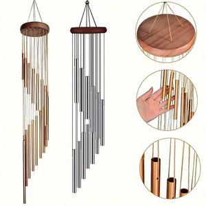 12-tube Musical Wind Chime, Wind Chime with Bells, Garden & Patio Decoration, Wind Chime for Indoor and Outdoor Use, Perfect Gift, Windchimes, Decorative, Wood