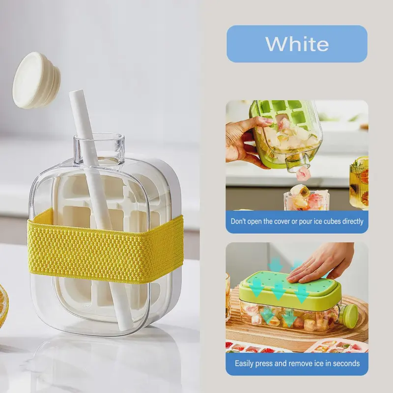 One-click Ice Mold Cooler Cup Ice Cream Machine Ice Maker No need to open the lid lce making cup Outdoor Straw Fitness Cup 7