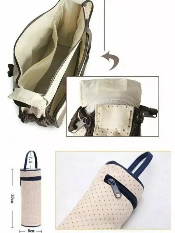 Large 5pcs Mummy Handbag Diaper Bags Set Shoulder Baby Nappy Changing Bag Travel 8