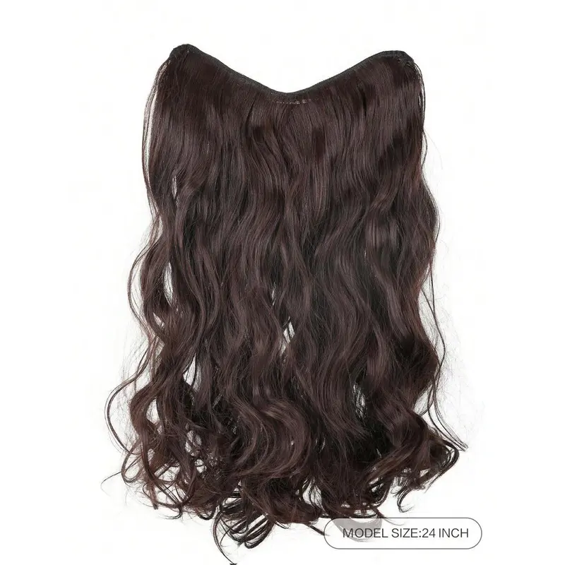 Hair Extensions Clip in Hair Extensions Wave  Hair Extensions Synthetic multiple sizes 4 Card  dark brown Hair Extensions Hairpieces for woman and girls 1