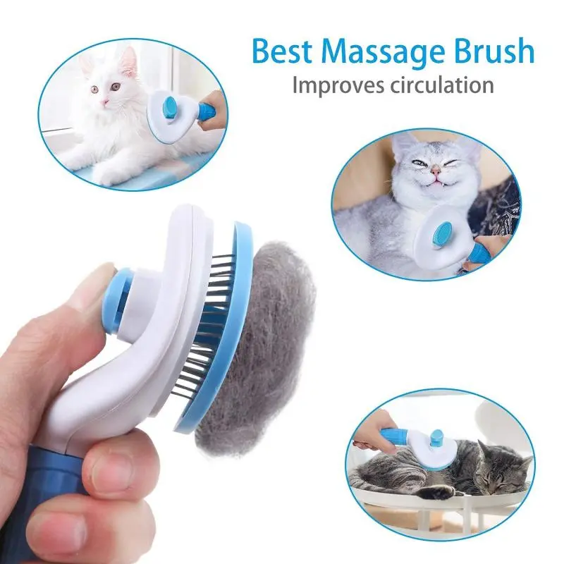 New Pet Comb Stainless Steel Needle Comb Dog And Cat Hair Removal Floating Hair Cleaning Beauty Skin Care Pet Dog Cleaning Brush 2