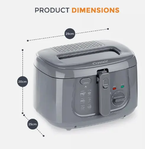 2.5L Deep Fat Fryer Chip Electric Non-Stick Pan & Safe Basket Handle With Window air 1