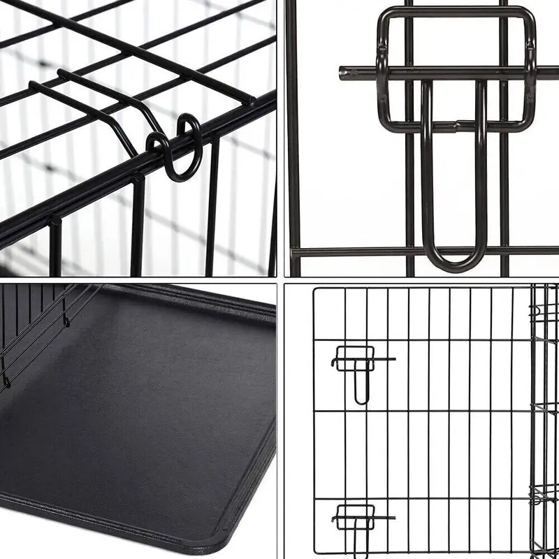 20/24inch Puppy Dog Cage Puppy Training Crate Pet Carrier Small Medium Large Metal Cage 2