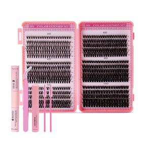 Individual False Eyelashes Kit, 1 Box Natural Look Eyelash Extensions, Self Grafting Curl Eyelashes, Eye Makeup Enhancement False Lashes for Women & Girls