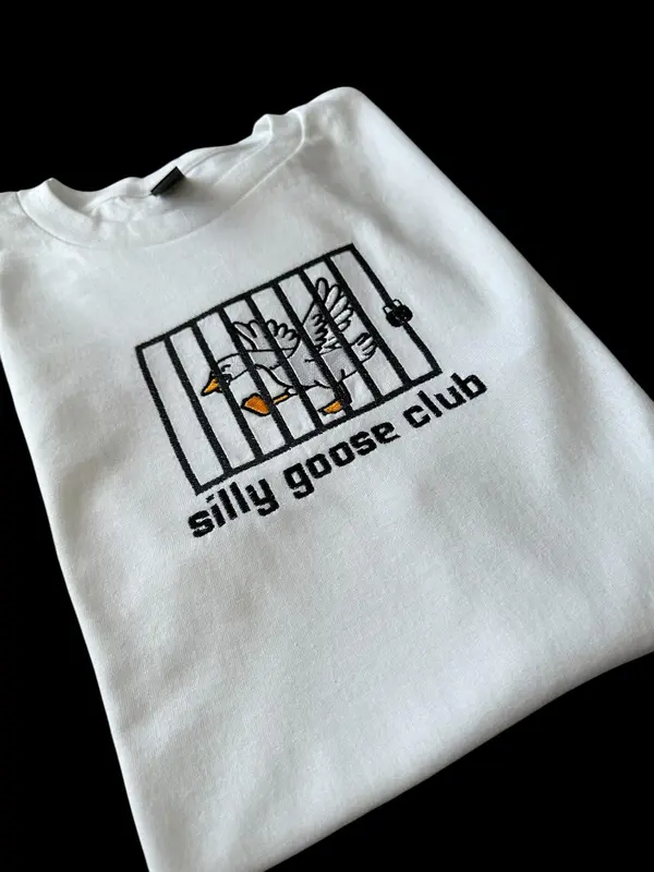 Embroidered Silly Goose Club T-shirt Silly Goose Tee, Funny Shirt Gift Tee Top 3