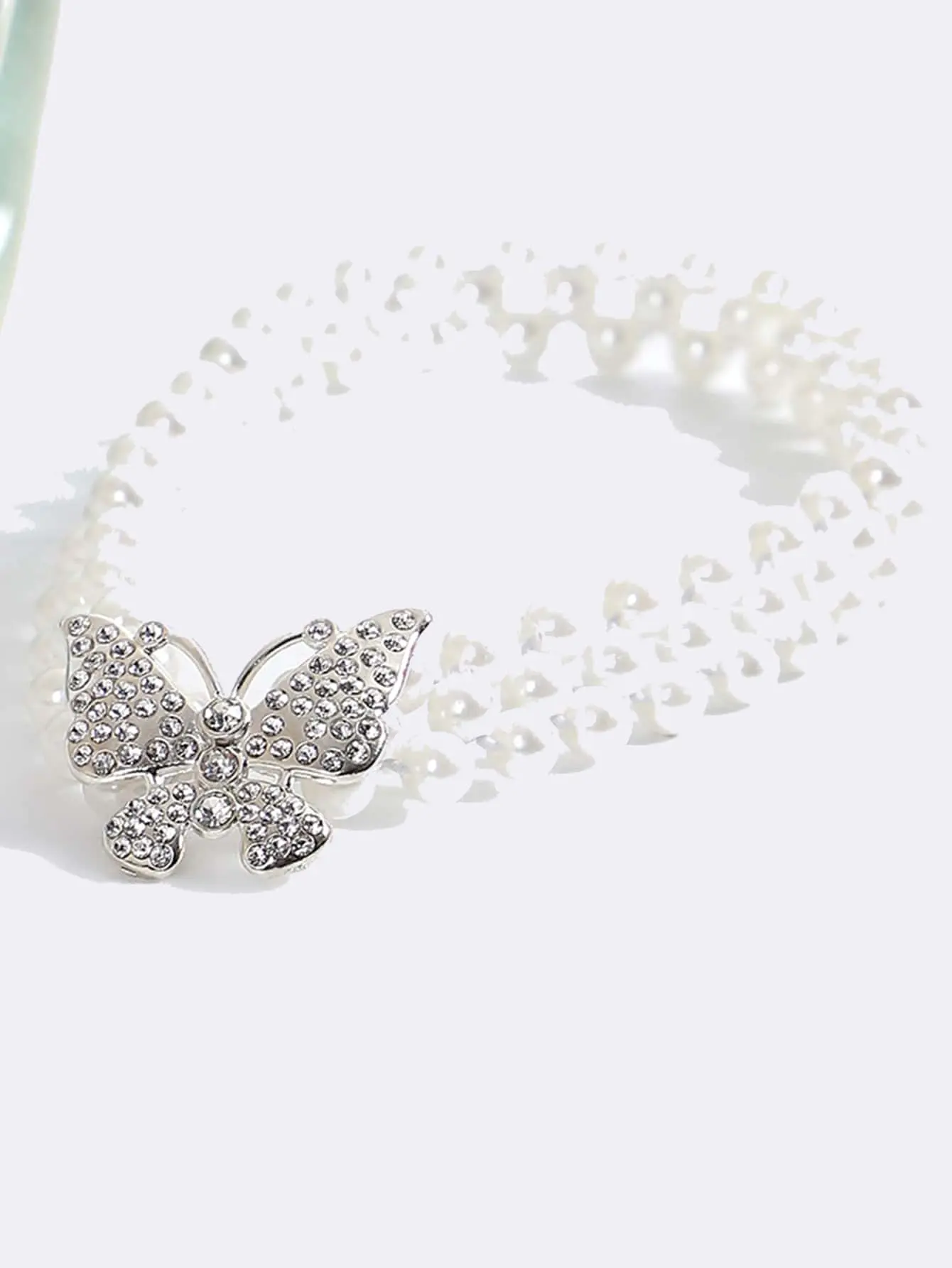 Butterfly & Faux Pearl Decor Curtain Tie Backs for Modern Plastic Window Holders - 1pc