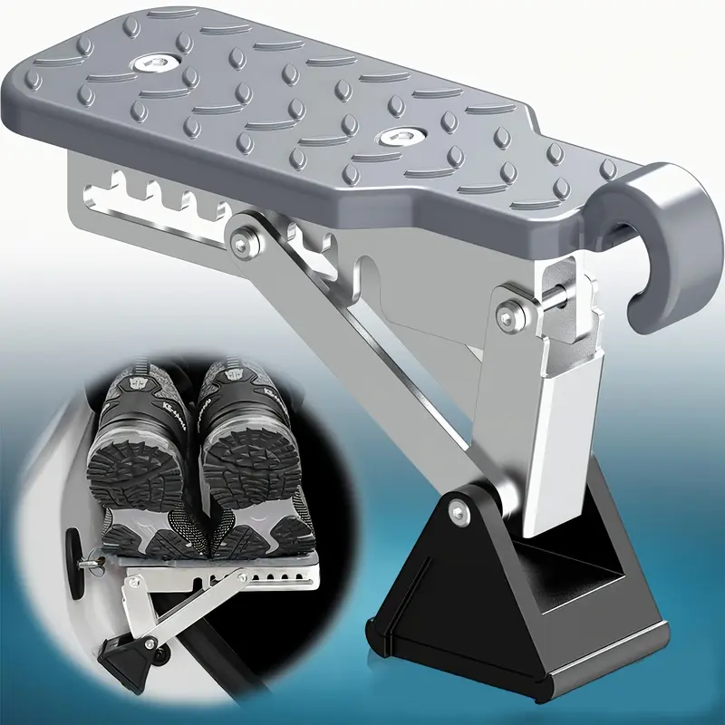 Aluminum Alloy Fit Car Door Step Ladder - Textured Pedal, Adjustable Hooks for SUVs, Trucks, Cars | Durable Car Roof Helper 2