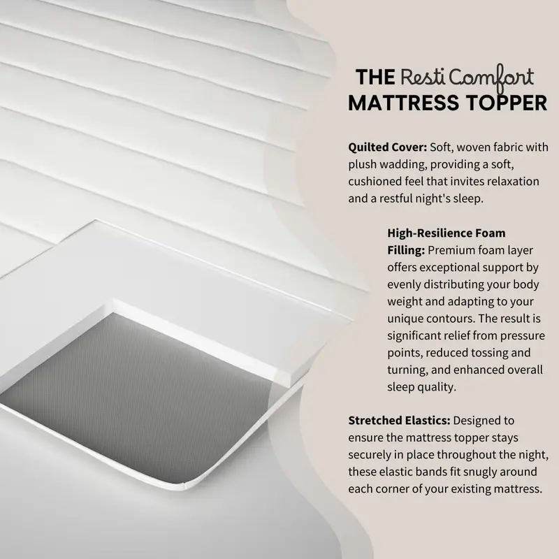 Resti Comfort Foam Mattress Topper - Ultimate Comfort and Pressure Relief 1