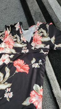 Product Review of Women's Floral Print Belted V Neck Dress, Elegant Dress for Party Holiday Wedding Guest, Ladies Clothes for All Seasons from R**a 1