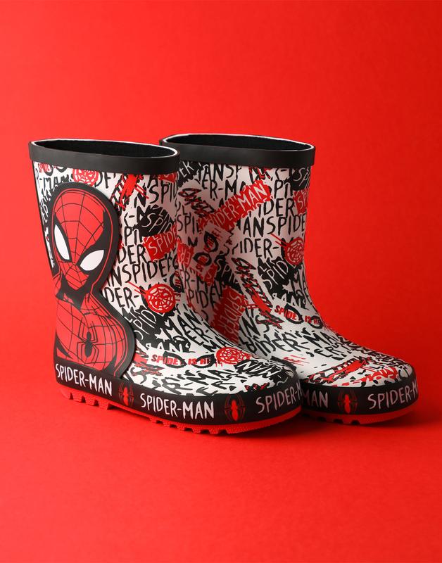 Vanilla Underground x Spiderman Boys Red Character Wellington Boots without Handles 1