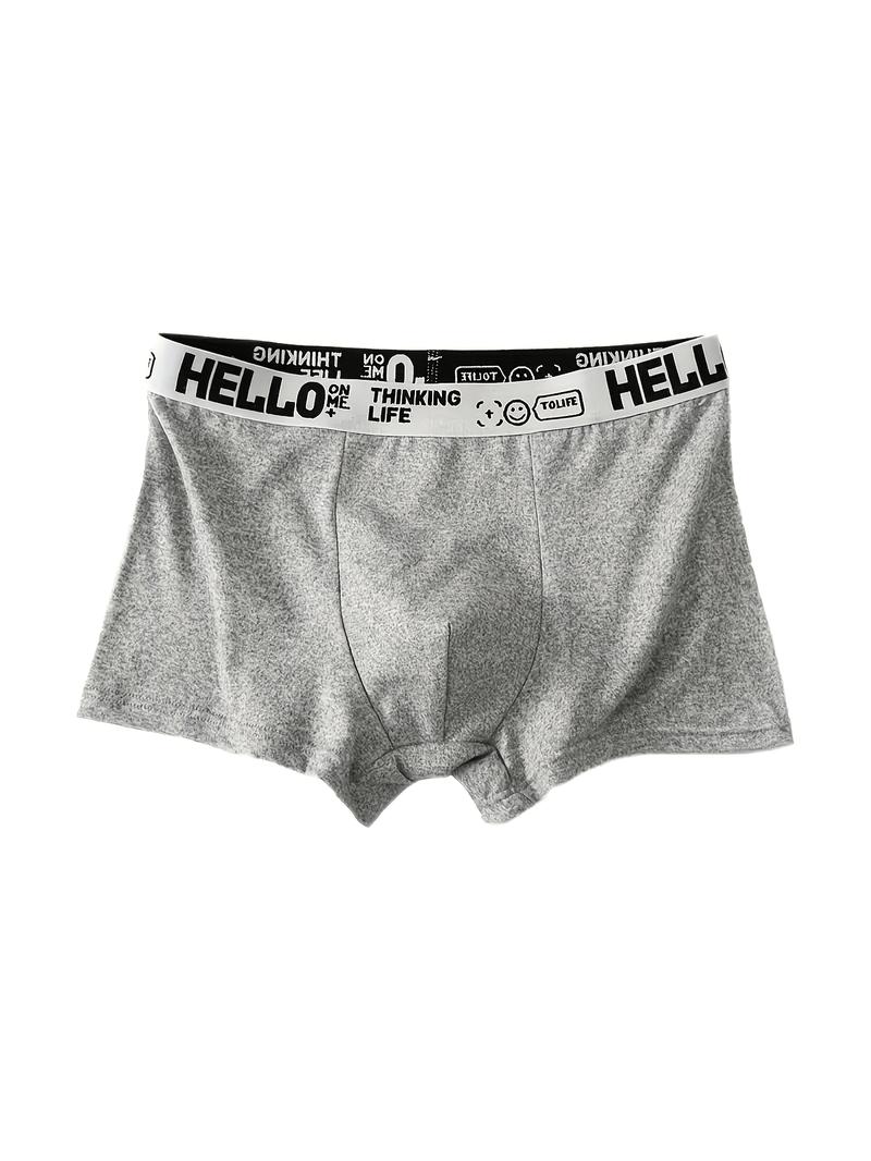 Product Introduction of Comfortable 10-Pack HELLO Men'S Boxer Briefs - Breathable Polyester 95% Spandex 5% - Fashionable Casual Sports Shortie Underwear, Medium Stretch, Solid Color Knit Fabric 16
