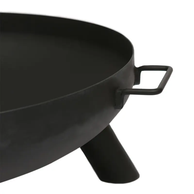 Hammer & Tongs Round Iron Fire Pit - Outdoor Garden Patio Heater Fireplace Log Burner Bowl Black Powder-Coated Finish & Stable Legs 5