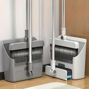 3 in 1 Folding Broom & Dustpan Set, 1 Set Multifunctional Cleaning Broom, Household Cleaning Tool for Living Room, Bedroom, Bathroom, Carpet, Hard Floor, Broom And Dustpan