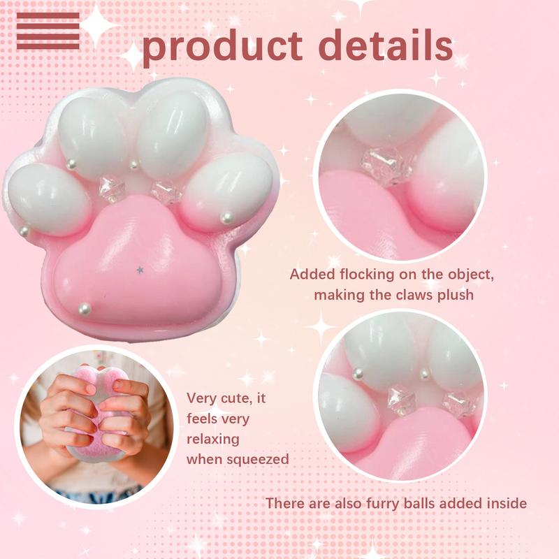 Relieve Stress And Release Small Toy Handmade Taba Big  Toy For Stress Relief ( Big )  Cat Paw Shape Cotton Candy Style 2