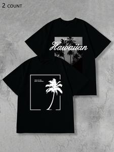 Men's Graphic Print Round Neck Tee, Regular Fit Casual Short Sleeve Crew Neck T-shirt for Daily Wear, Men's Top for Summer