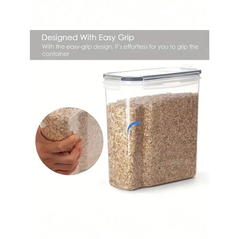 4pcs 2.5L Stackable Large Capacity Food Storage Container With Lid, Coffee Storage Container, Multi-Functional And Reusable Food Storage Sealed Box, Used For Flour, Sugar, Dried Fruits, And Pasta, Kitchen Sorting And Storage, Kitchen Accessories 5