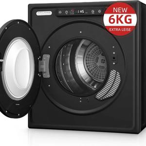 6KG Vented Tumble Dryer, FOHERE 1500W Compact Vented Tumble Dryer, 5 Auto Drying Mode, Double Temperature Control Protection, with Stainless Steel Tub, for Apartment, Home, Dorm, RVs, White [Energy Class C]