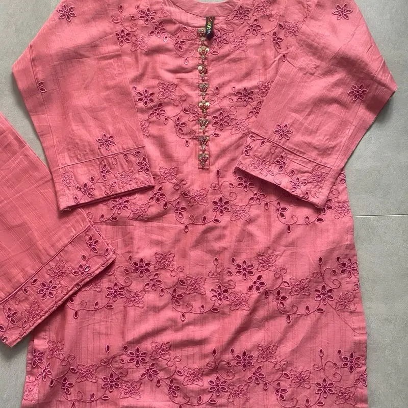 Girls Chickenkari outfit with beads on neckline