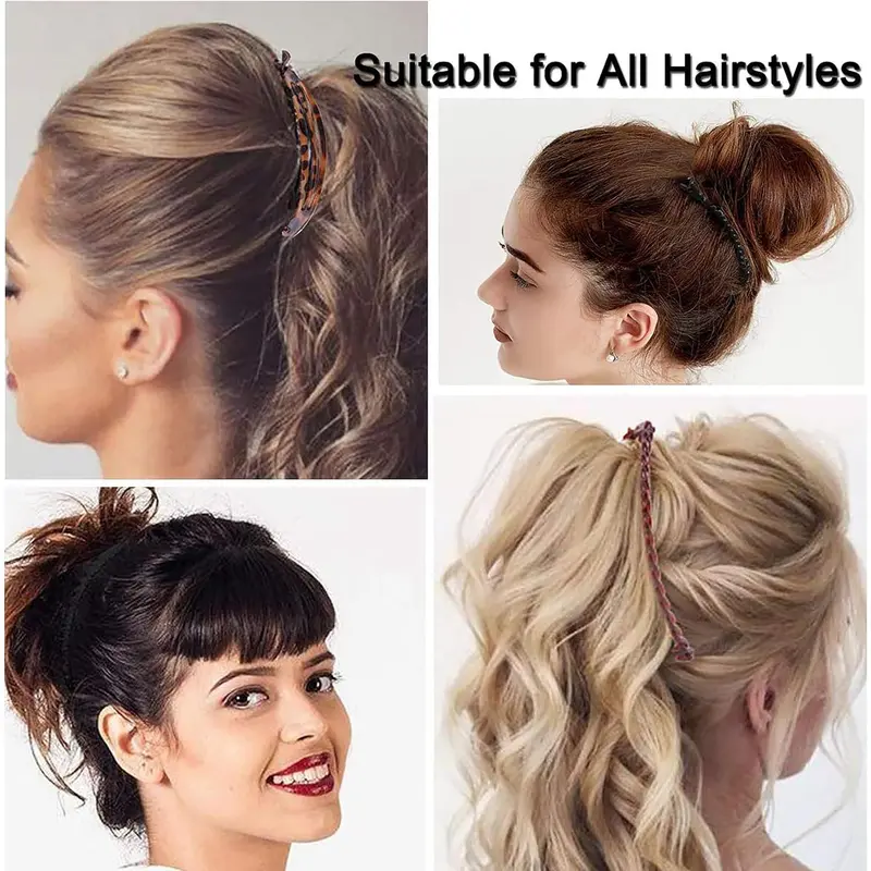 6 Pcs Banana Hair Clip Double Comb Long Hair Clips Banana Hair Comb for Thick & Fine Hair (Brown & Black) 3