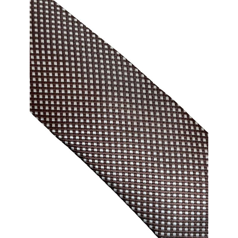 chocolate coffee brown tie with white pin spots 2