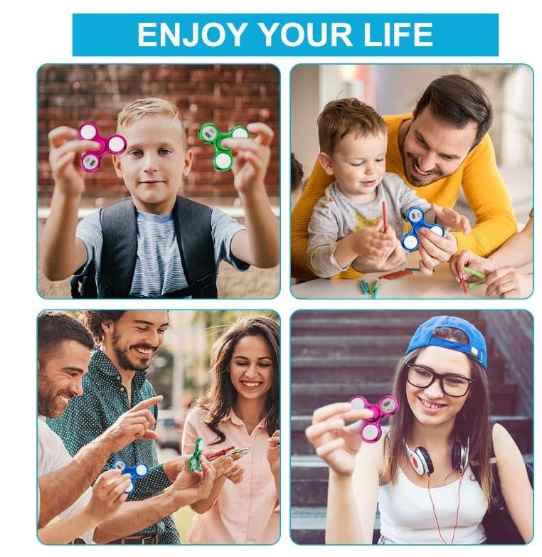 4 Pieces Fidget Spinners for Kids and Adults - Stress Relieving Sensory Toys for Boys and Girls - Perfect Gifts for Fidget Spinners Parties 5