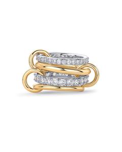 Interlocked Stackable Rings for Women - Multi-Metal Statement Rings with Cubic Zirconia Accents - Stylish Two-Toned Jewelry-Mother's Day Gift Mom