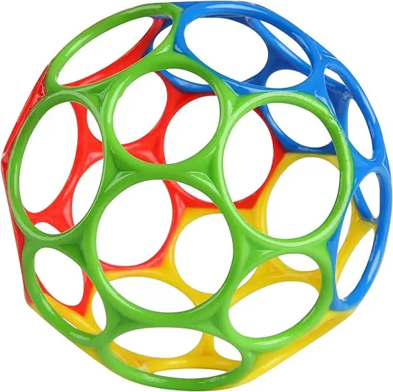Bright Starts Oball Easy Grasp Classic Ball BPA-Free Infant Toy in Red, Yellow, Green, Blue, Age Newborn and up, 4 Inches Visit the Bright Starts Store 1