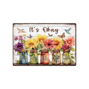 Putuo Decor, Inspirational Quote Graphic Vintage Metal Tin Sign, Wall Art Decor for Home Office Coffee Shop Cafe