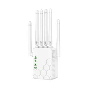 300Mbps/1200Mbps Dual-band WiFi Repeater, WiFi Extender Signal Booster with 6 Antennas, 360° Full Covege WiFi Repeater for Home Office