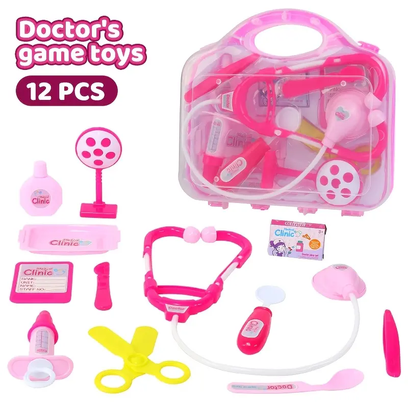 Doctor Toy Set, 12 pcs Set Pretend Play Educational Doctor Kit with Random Color Accessories, Doctor Nurse Toy for Boys & Girl, Pretend Play Toys for Kids,  Doctor Game Toy, Kids Gift, Kids Toys