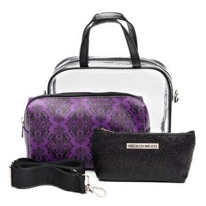 Portable Travel / Toiletry / Makeup Bags, Pouch, Clear Crossbody Combo By Wicked Misfit