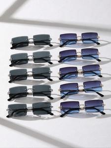 Unisex Vintage Fashionable Rimless Tinted Lens Stylish Glasses, Trendy Casual Eyeglass for Everyday Use, Fashionable Styling Sunglasses for Outdoor Activities, Sunglasses for Women, Girlfriend Gifts, Lightweight Durable Modern Trendy Sunglasses