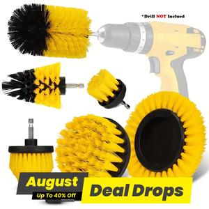 Drill Brush Set, Car Polishing Brush Set with Scrub Pads & Sponges, Portable Cleaning Brush Tool Kit, Household Cleaning Supplies for Bathroom Tile Bathtub, Cleaning Tools