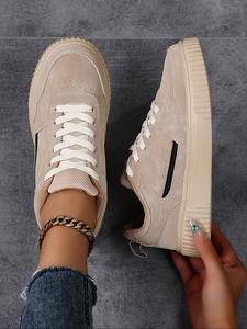 Women's Fashionable Colorblock Lace Up Low Top Sneakers, Trendy Walking Sneaker, Casual Comfortable Breathable Lightweight Sneakers, All-match Basic Shoes for Daily Wear, Footwear
