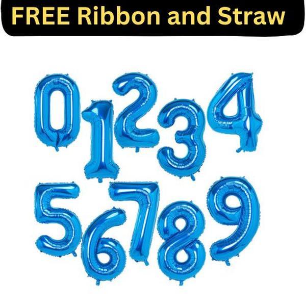 Balloon 1st Birthday Number 1 Blue XXL Giant Foil Balloon 40” Birthday Decoration for Boy, Float with Helium 0