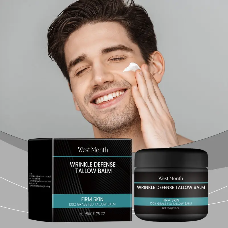 Wrinkle Defence Tallows Balm,Natural Beef Tallows Face Moisturizer,Mens Day And Night Cream,Skin Care For Men,Reduce Fine Lines & Wrinkles,Perfect Father's Day Gifts 0