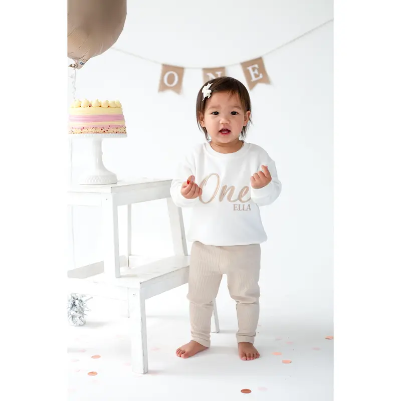 Signature Personalised Big 'One' first birthday embroidered sweatshirt 2