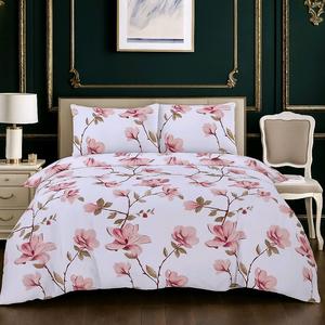4-Piece Luxury Marble Effect, & Grandline Print Duvet Cover Set with Fitted Sheet and Pillowcases white durable bedding floral beige soft bedding sets single anti-drop