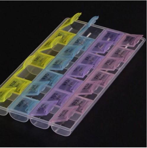 Weekly Pill Box 7 Day 28 Compartment Tablet Organiser Medicine Storage Dispenser 1