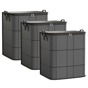 3-Piece Large Capacity Clothing Storage Bags Set, Foldable Closet Organizer Boxes with Reinforced Handles & Durable Zippers, Ideal for Clothes Blankets Mattresses