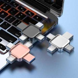 4 in 1 USB Flash Drive, High Speed USB 3.0 Memory Stick, Thumb Drive, External Storage for iPad, Android Phones, PC and More Devices