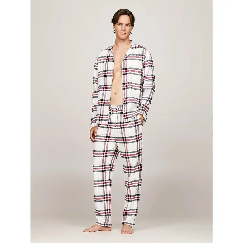 Tommy Hilfiger ORIGINAL Mens Pyjama Set Heritage Plaid Ivory Loungewear/Nightwear 0