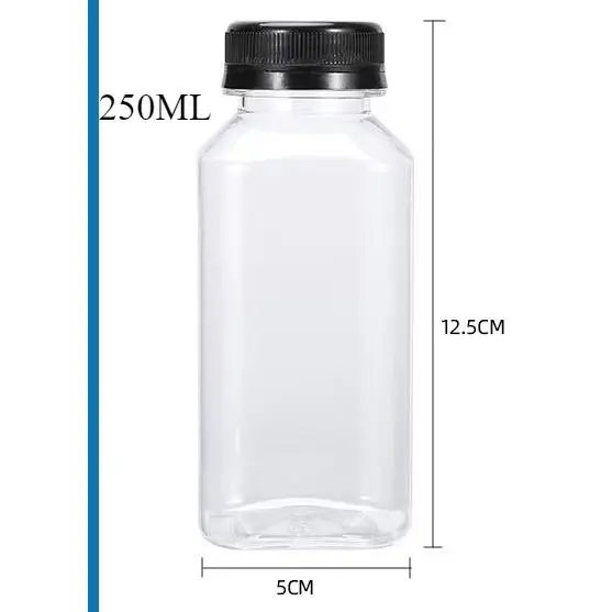 Clear Plastic Juice Bottle, Leakproof Drinking Bottle for Juice, Milk, Smoothie, Portable Drinking Bottle for Home Office School Daily Use, Summer for Gift Organiser Tin 7