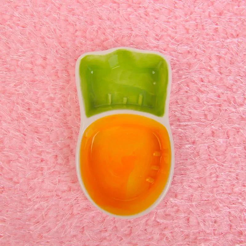 Cute Cartoon Carrot & Rabbit Ceramic Feeding Bowls – Perfect for Small Animals & Hamsters, Food & Water Pet Supplies! 3