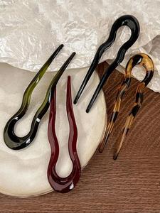 U-shaped Hair Pin, Geometric Design Hair Pin for Women & Girls, Perfect for Everyday Wear, Vacations, Festivals, Parties, Dates, Work, and School