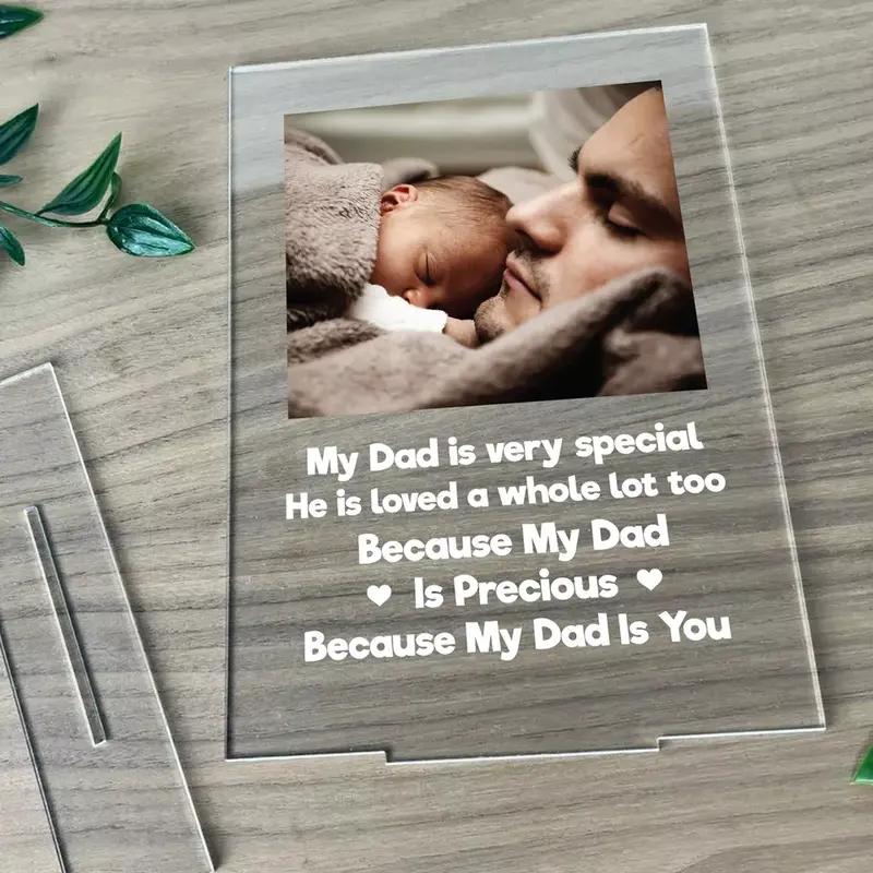 Dad Gifts From Son Daughter Personalised Photo Plaque Fathers Day Gifts Birthday 4