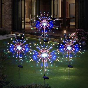 Solar Powered Firework Shaped LED Light, 1 Count Waterproof Outdoor Dandelion Lawn Lamp, Outdoor Decorative Lights, Garden Decoration Fairy Lights for Patio Garden Decor