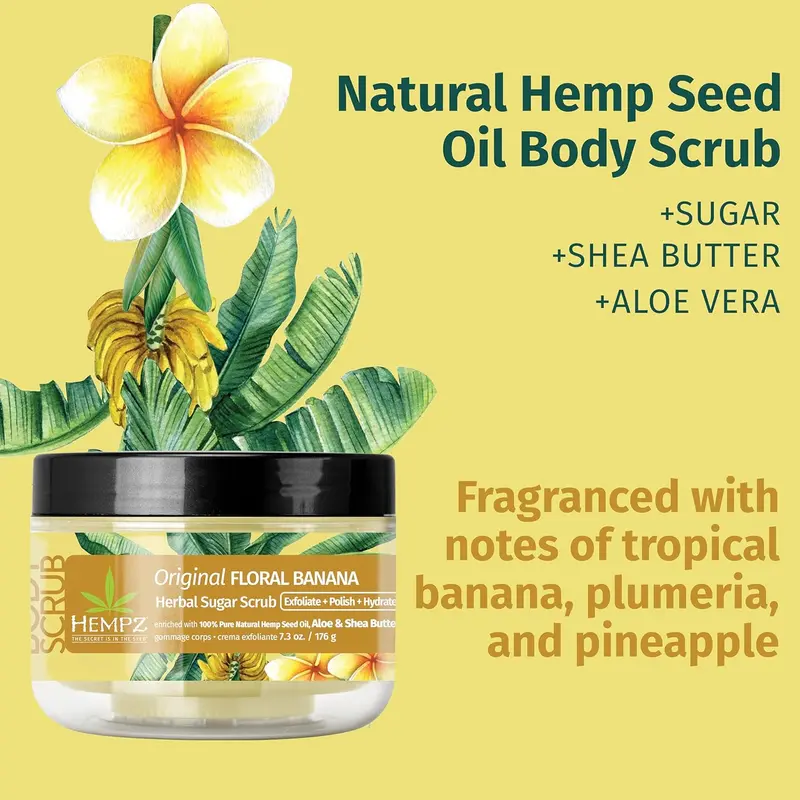 Hempz Original Herbal Floral & Banana Body Scrub 7.3 oz. 1