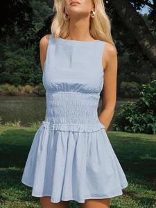 Women's Striped Tank Dress, Casual Sleeveless Short Dress for Summer, Ladies Clothes for Daily Wear